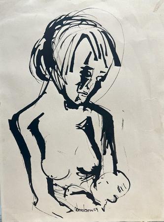 Art work by Roberto  Sandano  Maternità  - china paper 